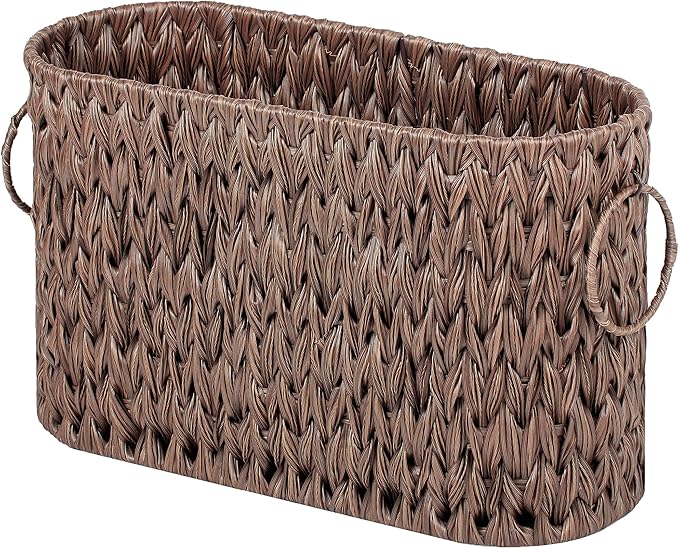 GRANNY SAYS Toilet Paper Storage, Toilet Paper Basket for Bathroom, 6 Mega Rolls Holder with Storage, Waterproof Bathroom Storage Baskets, Brown