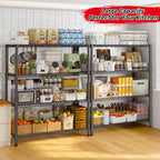 REIBII 35.5" W Wire Shelving Storage Shelves Metal Shelves Heavy Duty Shelving, Adjustable Garage Storage Wire Shelf Pantry Shelves for Kitchen Rack, Bedroom, 35.5''W x 14''D x 59''H