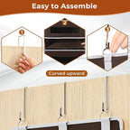 5 Tier Over The Door Organizer - Large Capacity Behind Door Hanging Shelves with 10 Mesh Pockets and Clear Windows, Closet Organizers and Storage for Bathroom, Bedroom, Nursery, 2 Pack Brown