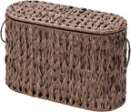 GRANNY SAYS Toilet Paper Storage Basket with Lid, Woven Toilet Paper Holder, Waterproof Bathroom Organizers and Storage, Wicker Basket for Bathroom Storage, Brown