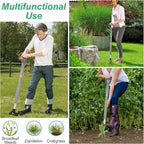 Weed Puller Tool,Gardening Stand Up Weeding Tool with 40" Long Handle Heavy Duty,4-Claws Manual Weeder Remover,Weeder Root Without Bending for Dandelion Gardening Yard Patio（Grey）