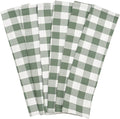 Sage Green Cotton Kitchen Towels - 100% Cotton, Highly Absorbent, Quick Dry, Durable, 30"x20", 6 Pack, Gingham Pattern Dish Towels with Hanging Loop - Classic Plaid Pattern (6 Pack)