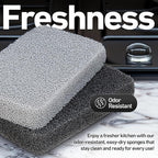 6-Pack Silicone Kitchen Scrubbing Sponges, Heavy-Duty, Non-Scratch Kitchen Sponges | Reusable, Odor-Free, Multipurpose Cleaning Sponge for Kitchen, Bathroom, Dishes, Non-Stick Cookware, Countertops