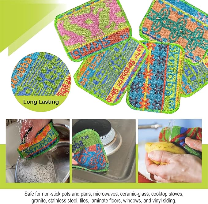Wet-It Skrubba Non-Scratch Scouring Pad – European Scrubby Sponge for Kitchen, Dishes, Pots, Pans, Glass & Cookware – Durable Reusable Pad with RV Camper Design