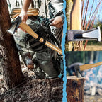 PRANDI Axe with Splitting Wedge 4.41lb - Hickory Handle 31.52in - Ideal for Firewood, Splitting, and Chopping - Made in Italy