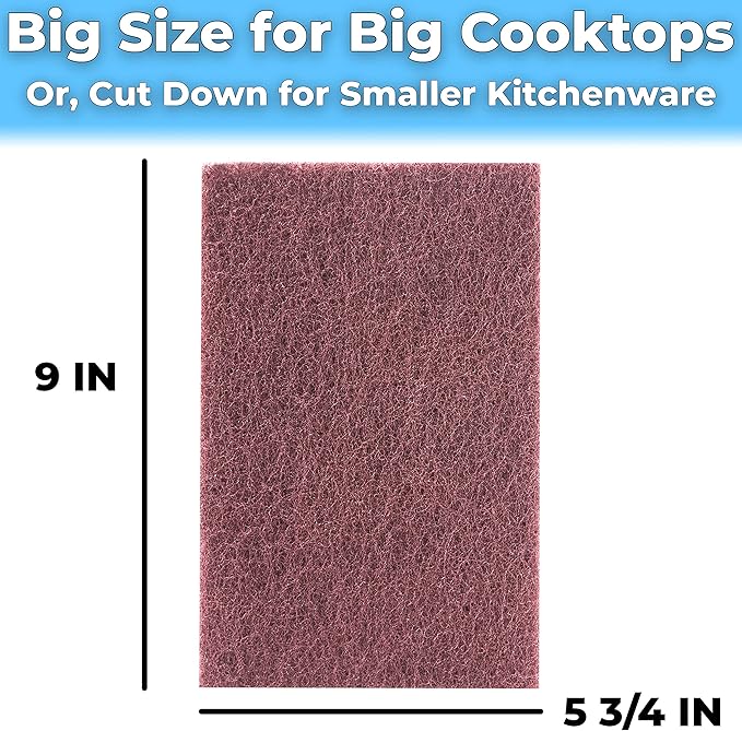Heavy Duty XL Red Scouring Pads. 6x9 in 5 Pack of Scrubber Tools for Cleaning Stainless Steel Pots, Pans, Grills and Griddles. Extra Large Pad for Outdoor Use on Railings and Tiles.