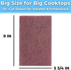 Heavy Duty XL Red Scouring Pads. 6x9 in 20 Pack of Scrubber Tools for Cleaning Stainless Steel Pots, Pans, Grills and Griddles. Extra Large Pad for Outdoor Use on Railings and Tiles.