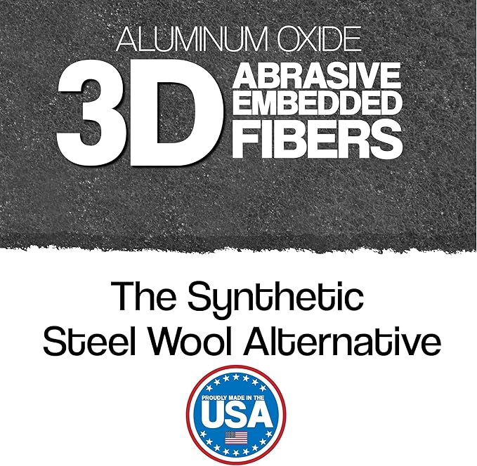 6" x 9" Non-Woven Surface Prep Scuff Pads for Wood, Metal, Surface Removal, Paint Stripping, Rust Removal, Deburring, Very Coarse Abrasive Pad for Woodworking - 150 Grit - 10 Pack (Black)