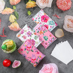 PerKoop 100 Pack Pocket Tissues Travel Slim Packs Small Facial Tissues Wallet Size Toilet Paper for Travel Guest Wedding Supplies, 4 Styles(Flower Travel)