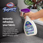 Clorox Fraganzia Refresher Spray, Lavender with Eucalyptus Scent - Multi-Use Fabric & Linen Freshener Spray - Odor Eliminator for Home, Upholstery, Bedding, Curtains, Room, 22 Fl Oz