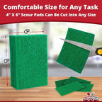 Green Sustainable 10 Pack Cleaning Scour Pads by Avant Grub. Powerful Stain Remover for Cookware. Easily Remove Grease and Residues. Eco-Friendly Solution for Kitchen Cleaning.