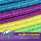 Fabuloso Microfiber Cleaning Cloths for Home & Car, Lint-Free Scratch-Free Rags for Glass, Kitchen & Wood, Reusable Machine Washable, Absorbent for Dusting & Wiping, Rainbow, 13 x 13 in, 8 Count