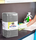 Utopia Towels Kitchen Bar Mops, Pack of 12, 16 by 19 Inches, 100% Cotton Super Absorbent Grey Towels, Multi-Purpose Cleaning Towels for Home and Kitchen Bars