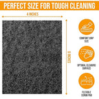 6-Pack Heavy Duty Scouring Pads, 6x4 Inch Thick Black Scrub Pads for Pots Pans, Kitchen Cleaning, Stripping, Scrubbing Grills & More