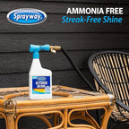 Sprayway Outdoor Glass Cleaner, 32oz, Pack of 6 | Streak-Free Shine, Foaming Action | Ideal for Windows, Patio Doors, and Outdoor Glass Surfaces