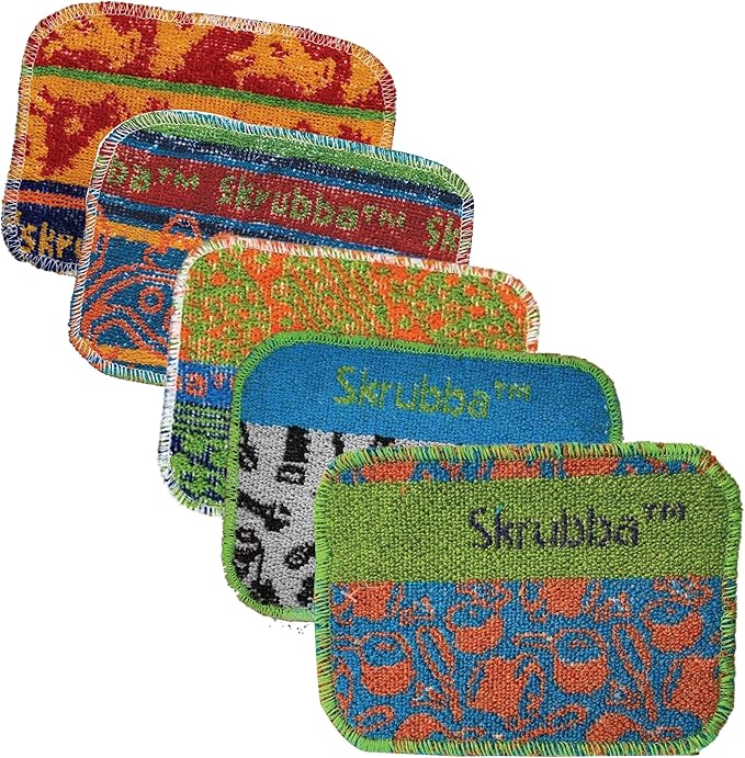 Wet-It Skrubba Non-Scratch Scouring Pad – European Scrubby Sponge for Kitchen, Dishes, Pots, Pans, Glass & Cookware – Durable Reusable Cleaning Pad with Tools Design