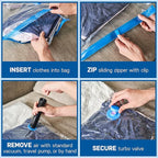 Spacesaver Variety Vacuum Storage Bags for Comforters, Blankets & Clothes – Sealed Compression Bags with Hand Pump – Space Saver Bags for Bedding,Travel & Organization - 3S, 3M, 3L & 3XL - Pack of 12