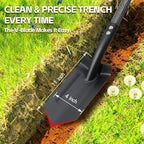 Trench Shovel for Digging, 4 inch V-Shape Narrow Trenching Spade, Heavy Duty Metal Garden Shovel Entrenching Tool for Edging Gardening Landscaping, 60 inch Adjustable Long Handle & Foot Rest Pedal