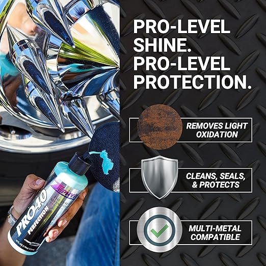 Zephyr Pro-40 The Perfect Metal Polish. for Chrome, Stainless Steel, Aluminum, Brass, Copper, Silver and Magnesium. Made in U.S.A. (16oz)