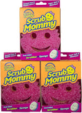 Scrub Daddy Scrub Mommy Dual Sided Cleaning Sponge 3 Pack - Firm Scrubber and Gentle Sponge - Pink