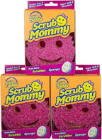 Scrub Daddy Scrub Mommy Dual Sided Cleaning Sponge 3 Pack - Firm Scrubber and Gentle Sponge - Pink