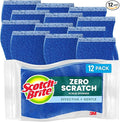 Scotch-Brite Zero Scratch Scrub Sponge, 12 Kitchen Sponges for Cleaning Around the Home, Bathroom & More, Effective + Gentle Dish Scrubber, Best for Nonstick Pots and Pans, Safe on Most Surfaces