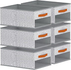 Homsorout Drawer Organizers and Storage - 6 Pack Foldable Pants Organizer with Clear Window & Handles, Fabric Closet Organizer for Clothes, Jeans, Sweaters, Towels, T-shirt, Scarf (Ant Light Gray)