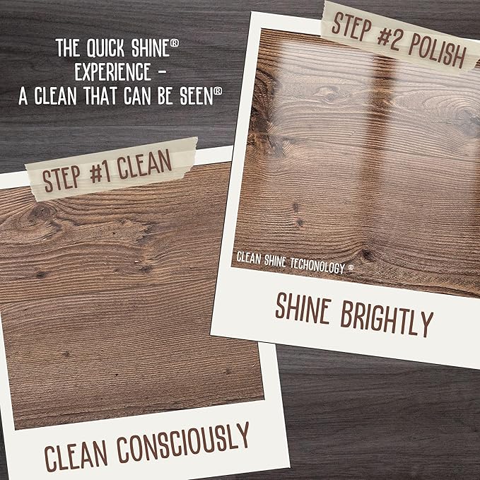 Quick Shine Multi Surface Floor Cleaner Daily Care 24oz, 6Pk | Ready to Use, Dirt Dissolving, Streak Free, No Rinse | Use on Hardwood, Laminate, Luxury Vinyl Plank LVT, Tile & Stone | Safer Choice