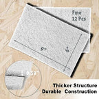 12-Pack 6"x9" Non-Woven Scuff Pads - Non-Abrasive for Post-scouring/Sanding Cleaning and Finishing, Paint Primer Prep - Automotive, Auto Body, Woodworking, Surface Preparation (White)