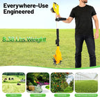 20V Cordless Tiller Cultivator,250RPM Handheld Electric Garden Tilling Tool with Extendable Pole, Mini Portable Rechargeable Battery Powered Tiller Rototillers for Gardening Farm Soil Cultivation