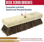 Weiler 44026 Heavy Duty Deck Scrub Brush with Natural Palmyra Bristles for Wooden Decks, Conrete Patios, and Other Rough Surfaces