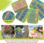 Wet-it! Skrubba 3-Pack Reusable Dish Scrubbers – Non-Scratch Scouring Pads for Kitchen & Household – Eco-Friendly, Dishwasher Safe Scrub Sponges for Dishes, Pots & Pans (Vogue)