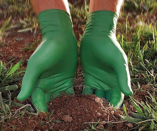 SHOWA 6110PF Sustainable EBT Latex-Free, Powder-Free, Nitrile Disposable Single Use Safety Gloves, 4 Mil, 9.5" Length, X-Small (1 Box/100 Gloves)