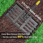 Lawn Leveling Rake - Heavy Duty 17"x10" Stainless Steel Leveler Plate,Reinforced Welds,28-60" Adjustable, Anti Flipping Smooth Edge,for Soil, Dirt,Ground,Backyard Top Dressing,Landscaping