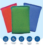 SCRUBIT Multi-Purpose Scouring Pad - Non-Scratch Cleaning Sponges for Pots, Pans, Dishes, Utensils & Non-Stick Cookware - Scrubbing Pads Use for Kitchen, Bathroom - 6 Pack Dish Sponge- (Red)