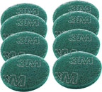 Hordion 8Pcs Scrub Pads Round Scrubber Scouring Pads Abrasive Scuffing Tool for Home Kitchen House Cleaning, Green