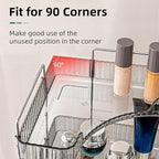 INVSSENE Corner Bathroom Countertop Organizer, Vanity Organizer Trays for Counter, Makeup Organizers, Perfume Tray, Skincare Shelf Storage Gifts for Women Girl Student (Smoky Gray 3 Tiers)