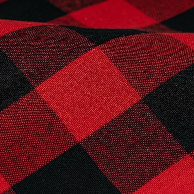 Red and Black Kitchen Towels for Holiday Season - 100% Cotton, 6 Pack, Large Size - Red Plaid Dish Towels - Buffalo Plaid Pattern with Hanging Loop - 30"x20" (6 Pack)
