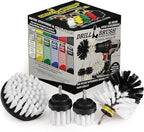 Car Detailing Brush Kit - Wheel Spin Brush - Rim Cleaner - Carpet Scrubber - Glass Cleaner - Automotive Cleaning Brushes - Auto Interior Scrubber - Motorcycle - RV - Supplies for Maintaining Vehicle