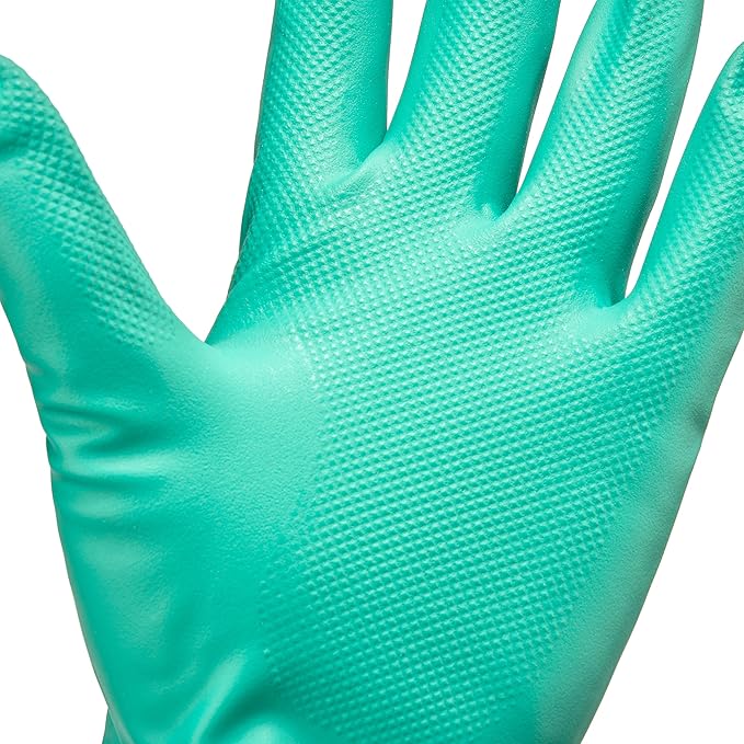 TUSKO PRODUCTS Best Nitrile Rubber Cleaning, Household, Dishwashing Gloves, Latex Free, Vinyl Free, Reusable not Disposable, Extra Extra Large 2X-Large, (12 Pairs)