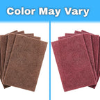 Heavy Duty XL Red Scouring Pads. 6x9 in 5 Pack of Scrubber Tools for Cleaning Stainless Steel Pots, Pans, Grills and Griddles. Extra Large Pad for Outdoor Use on Railings and Tiles.