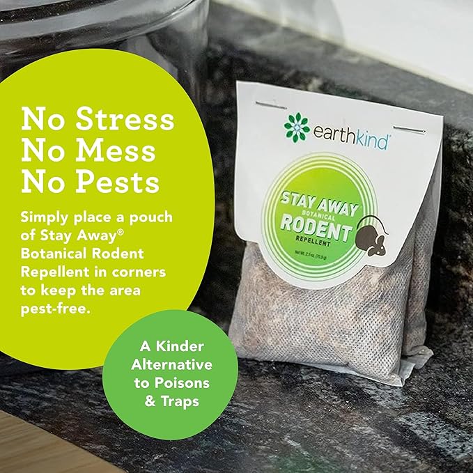 Stay Away Rodent Repellent - Pest Control for Indoor Use - Safe for Kids & Pets When Used As Directed - with Plant Fibers, Balsam Fir & Fragrance Oil - 12-Pack