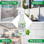 Mighty Mint Mold & Mildew Stain Remover Spray, Rapid Clean for Bathroom, Kitchen, Hard Water, Outdoors, Natural Peppermint Scent, 16oz