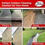 Full Exterior Kit - Bottle, Lid with Hose Attachment and 16oz (4 x 4oz). Crystal Powder Outdoor Cleaner : Non-Toxic, No Scrub, No Rinse Cleaning Kit - Shipped Product Packaging May Vary