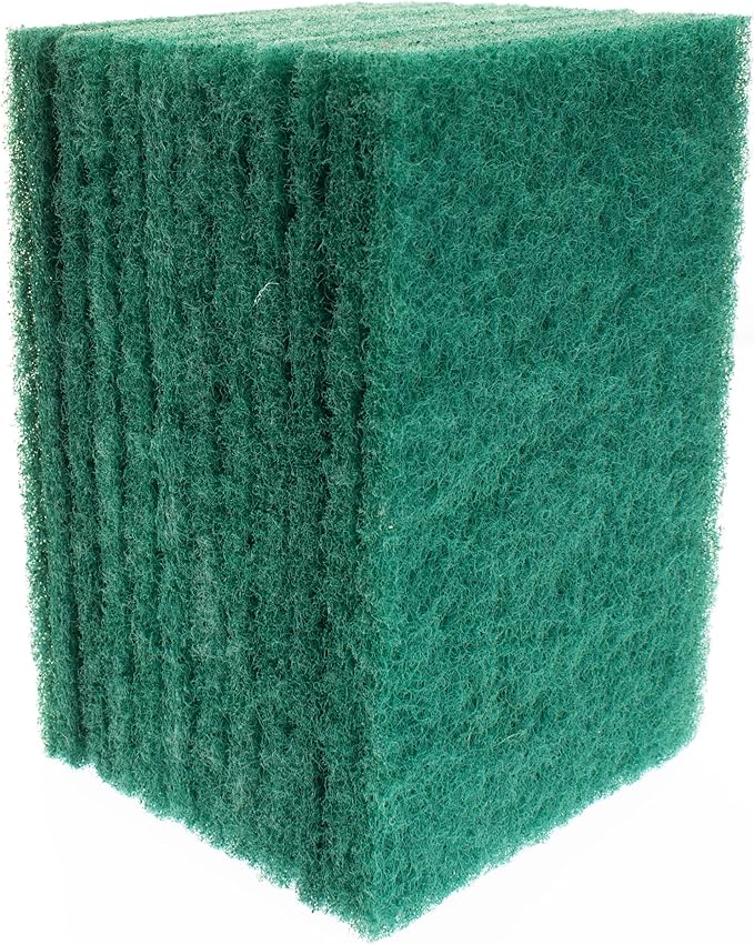Delicate Scour Pads. Made in Europe. 12 Pack, 4 x 6 Inch Odorless General Purposes Scouring Scrubbers for Cleaning Dishes, Cutlery, Kitchen, Household & Outdoor Things (Green)