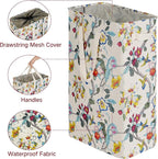 efluky Slim Laundry Basket, Narrow Laundry Hamper with Handles, Collapsible Dirty Clothes Hamper, Tall Laundry Bin for Laundry Room, Dorm and Bedroom, 19.8 Gallon (75L) Floral