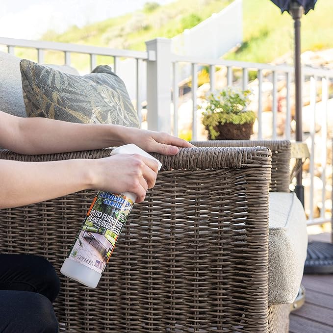 Amazing Patio Furniture Cleaner - Natural Enzymes Easily Remove Dirt, Bird Droppings, Food Stains and More from Your Outdoor and Patio Furniture - USA Made