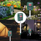Lulu Home 2 Packs Ultrasonic Animal Repeller, Weatherproof Solar Powered Rodent Repeller with Motion Activated Flashing LED Light, Repel Dogs, Cat, Squirrels, Raccoon, Rabbit, Fox & More