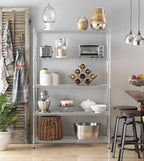 Whitmor 5 Tier Heavy Duty Shelving Unit, Metal Storage Shelves, 500 lbs Capacity per Shelf, Max 2500 lbs total, Easy Assembly Home Organizer for Pantry, Garage, Plant, 48"L x 18"W x 74"H