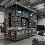 M MZG 4 Tiers Storage Shelves Load 1200LBS, Metal Shelving Wire Metal Shelving Unit Shelves for Storage Adjustable Garage Shelving for Pantry Kitchen Garage Black 15.8" D x 33.5" W x 59.5" H